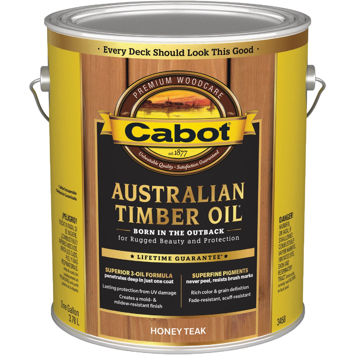 Cabot Australian Timber Oil Translucent Exterior Oil Finish, Honey Teak, 1 Gal.