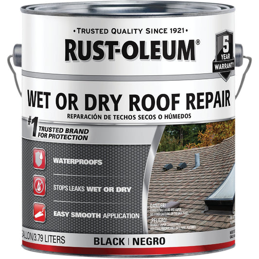 Rust-Oleum 1 Gal. Black Wet or Dry Roof Repair