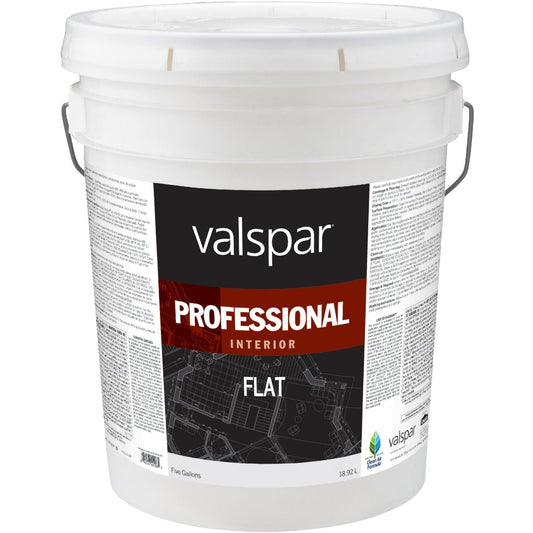 Valspar Professional Latex Flat Interior Wall Paint, Medium Base, 5 Gal.