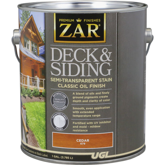 ZAR Semi-Transparent Deck and Siding Stain, Cedar, 1 Gal.