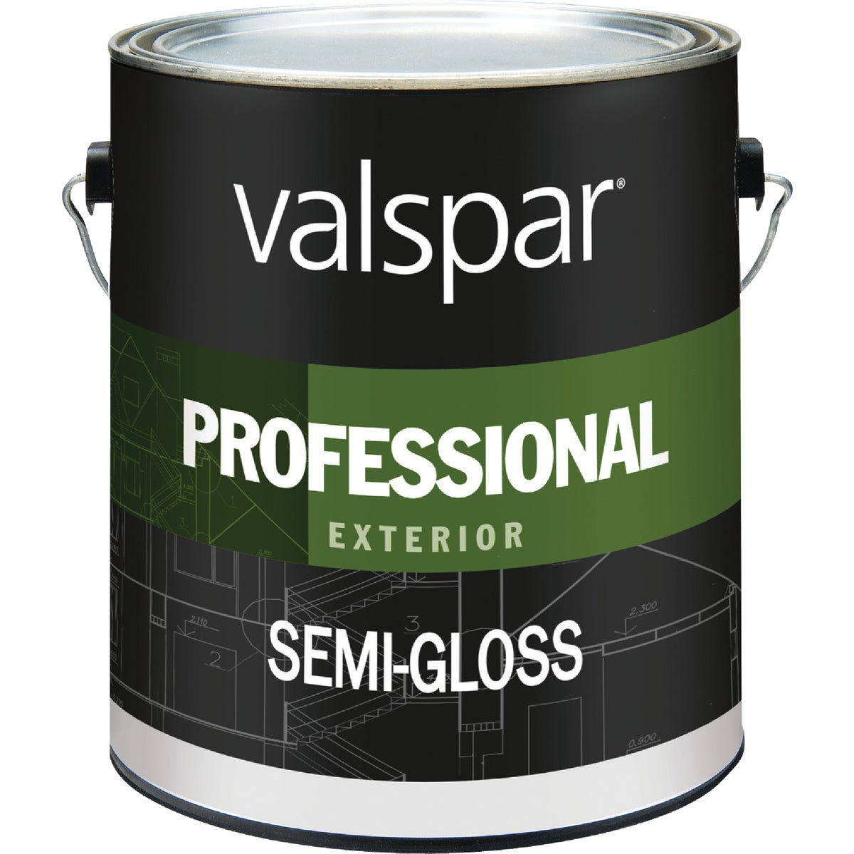 Valspar Professional 100% Acrylic Semi-Gloss Exterior House Paint, White, 1 Gal.