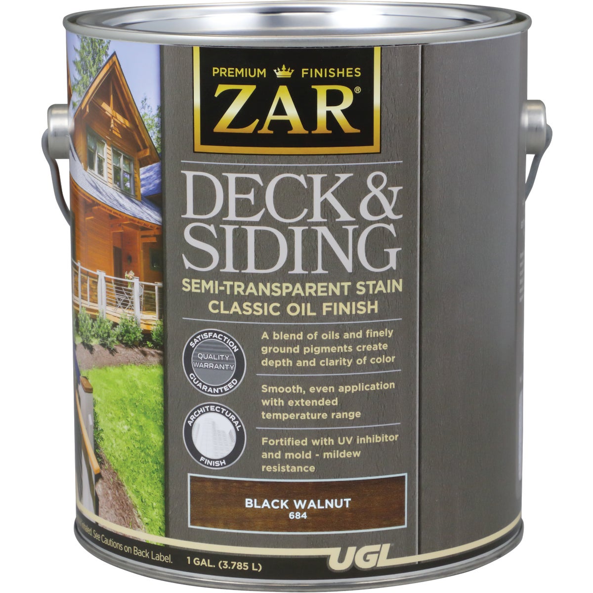 ZAR Semi-Transparent Deck and Siding Stain, Black Walnut, 1 Gal.