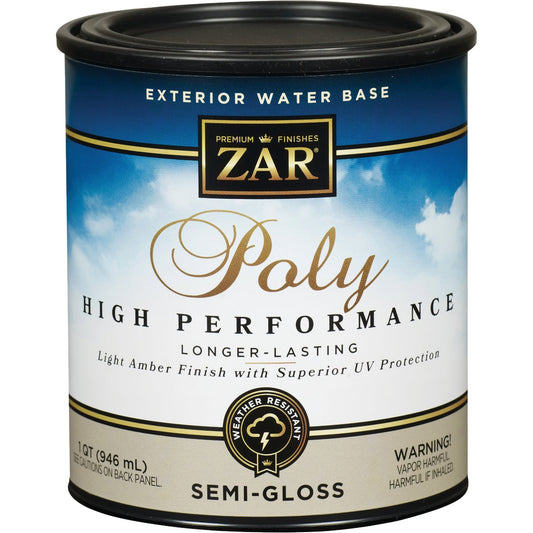 ZAR Semi-Gloss Clear Water Based Exterior Polyurethane, 1 Qt.