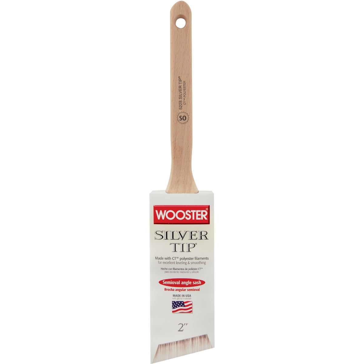 Wooster Silver Tip 2 In. Semi-Oval Angle Sash Brush