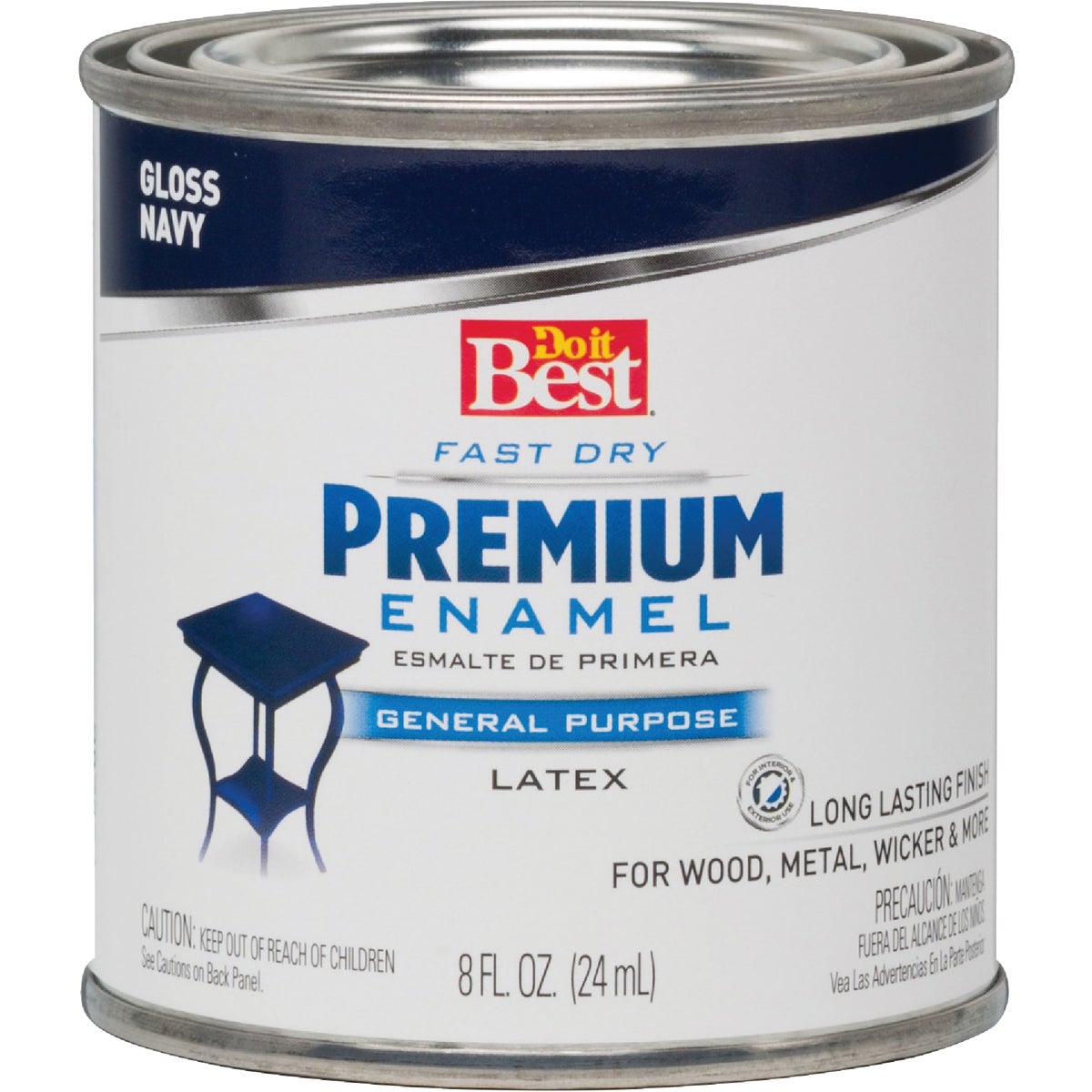Do it Best Fast Dry Acrylic Latex Gloss Premium Enamel, Navy Blue, 1/2 Pt.