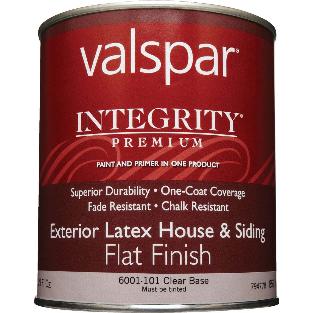 Valspar Integrity Latex Paint And Primer Flat Exterior House Paint, Clear Base, 1 Qt.