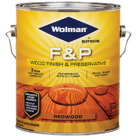 Wolman F&P Transparent Wood Finish And Preservative, Redwood, 1 Gal.