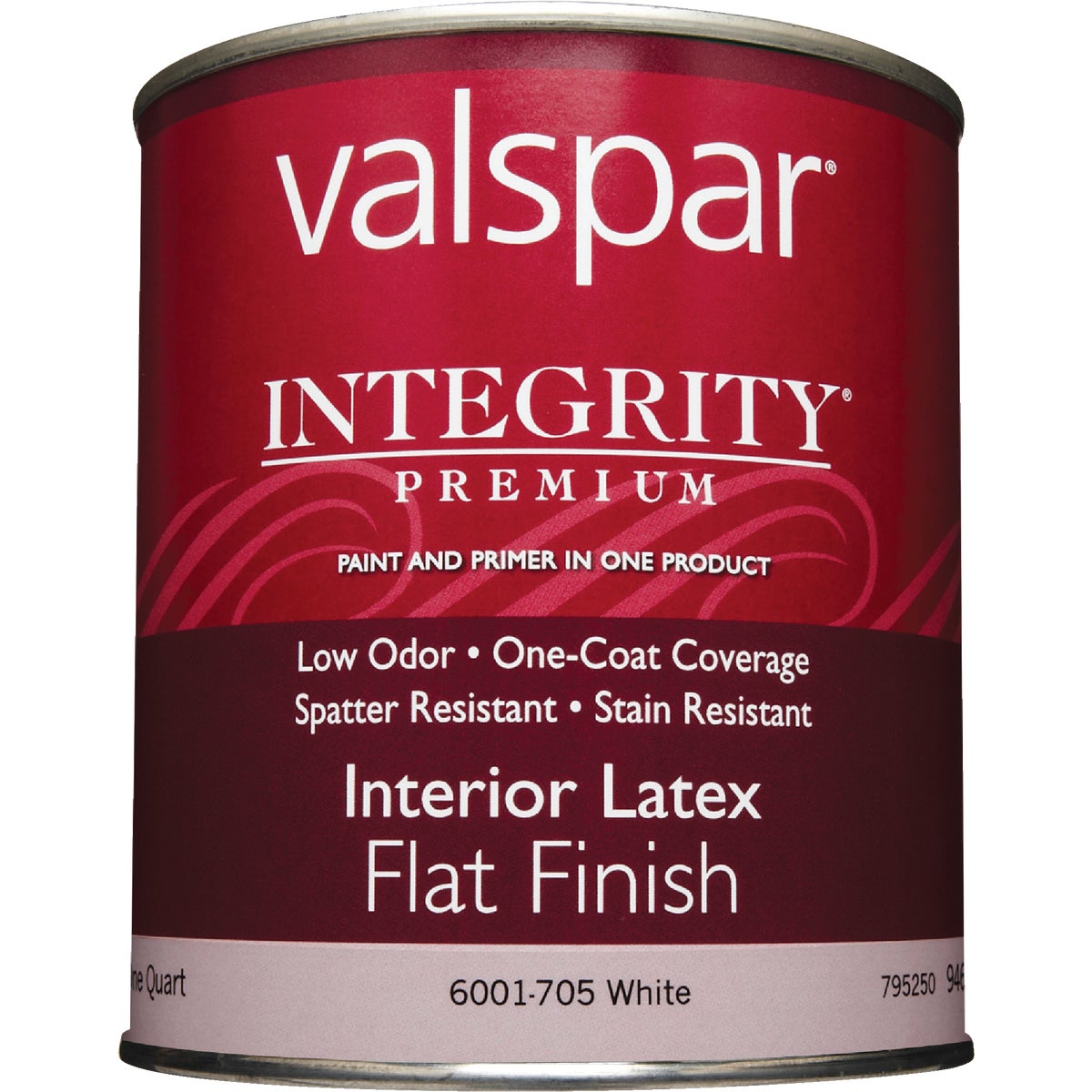 Valspar Integrity Latex Paint And Primer Flat Interior Wall Paint, White, 1 Qt.