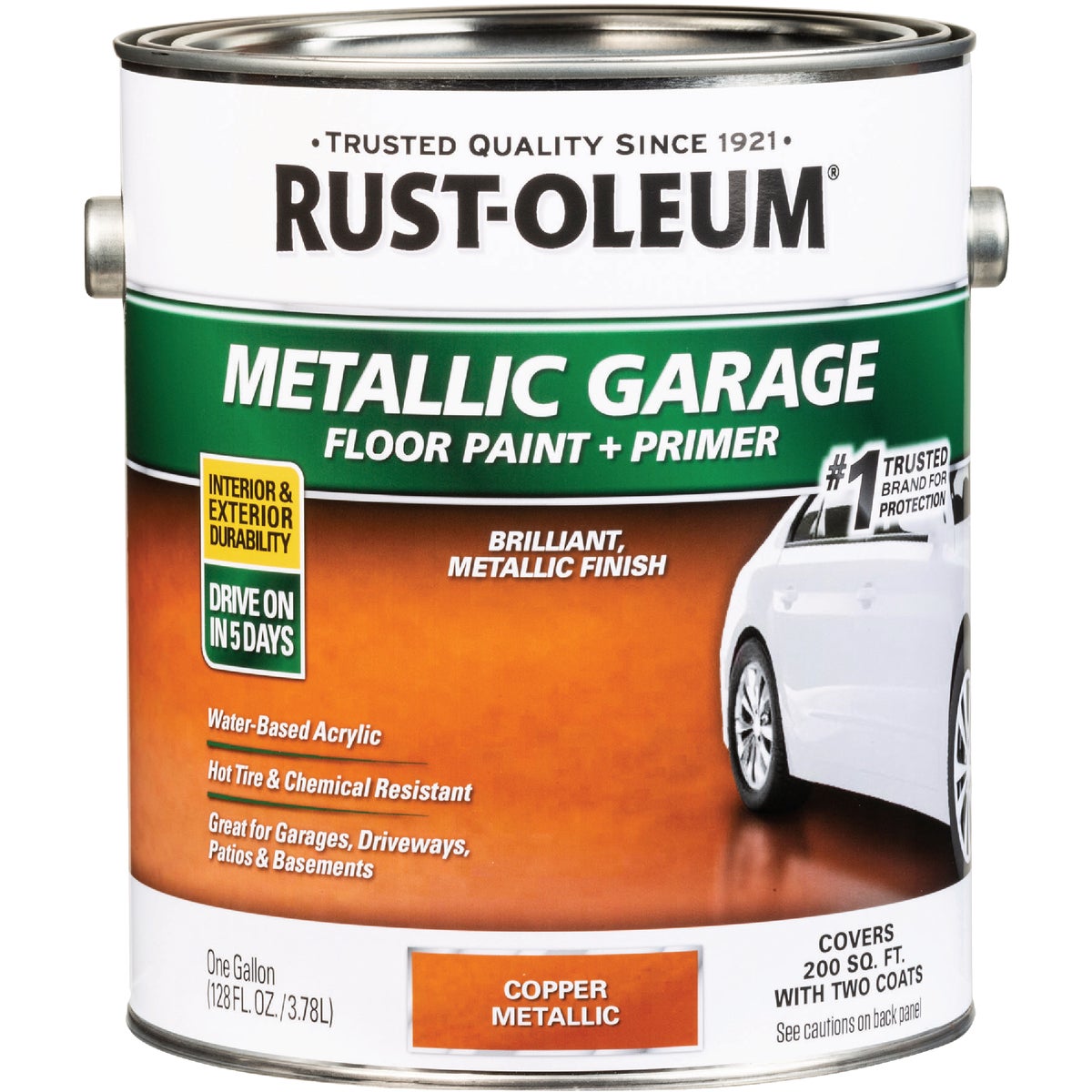 Rust-Oleum Metallic Garage Floor Paint + Primer, 1 Gal., Copper