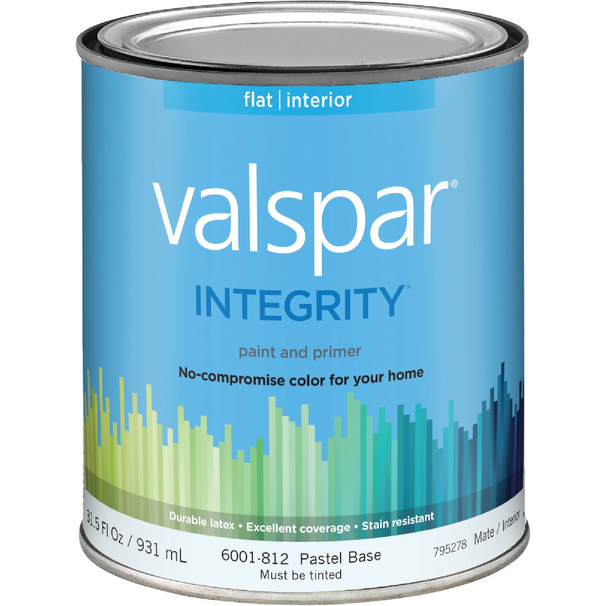 Valspar Integrity Latex Paint And Primer Flat Interior Wall Paint, Pastel Base, 1 Qt.