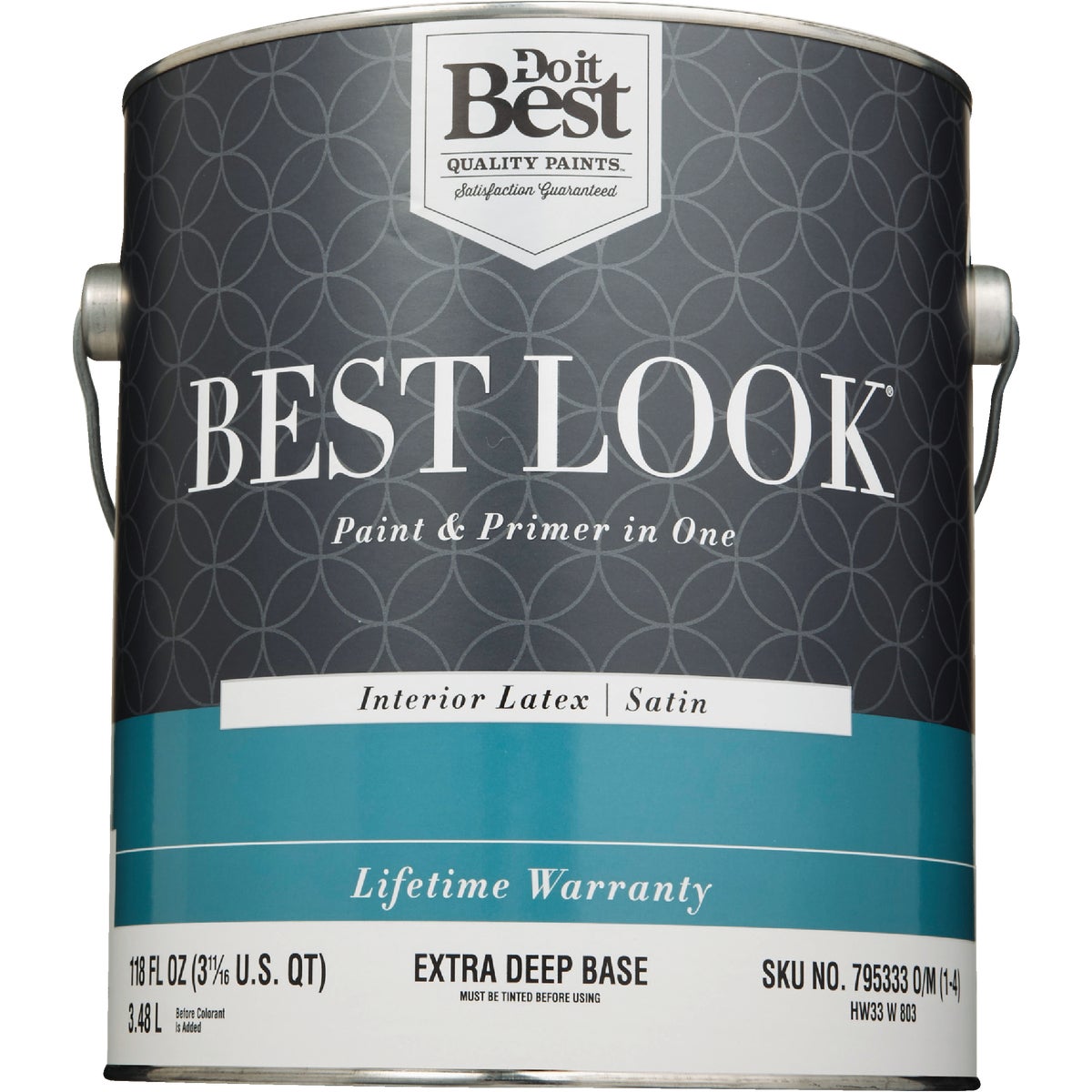 Best Look Latex Paint & Primer In One Satin Interior Wall Paint, Extra Deep Base, 1 Gal.