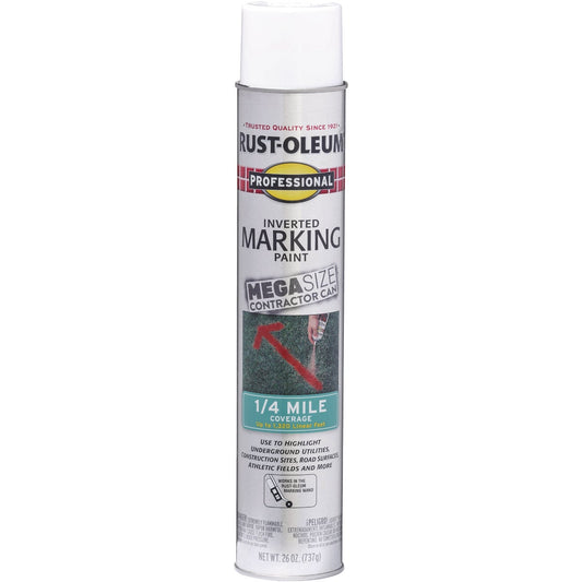 Rust-Oleum Professional 26 Oz. Mega White Inverted Marking Spray Paint