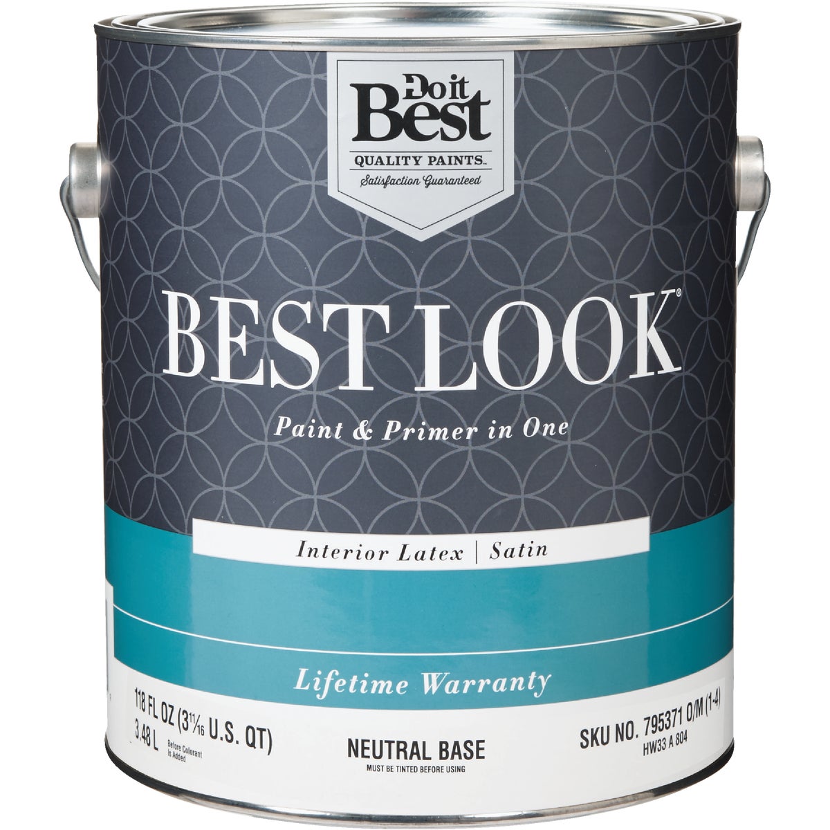 Best Look Latex Paint & Primer In One Satin Interior Wall Paint, Neutral Base, 1 Gal.