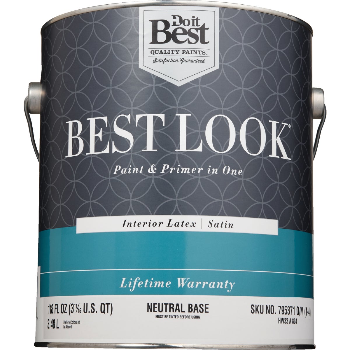 Best Look Latex Paint & Primer In One Satin Interior Wall Paint, Neutral Base, 1 Gal.