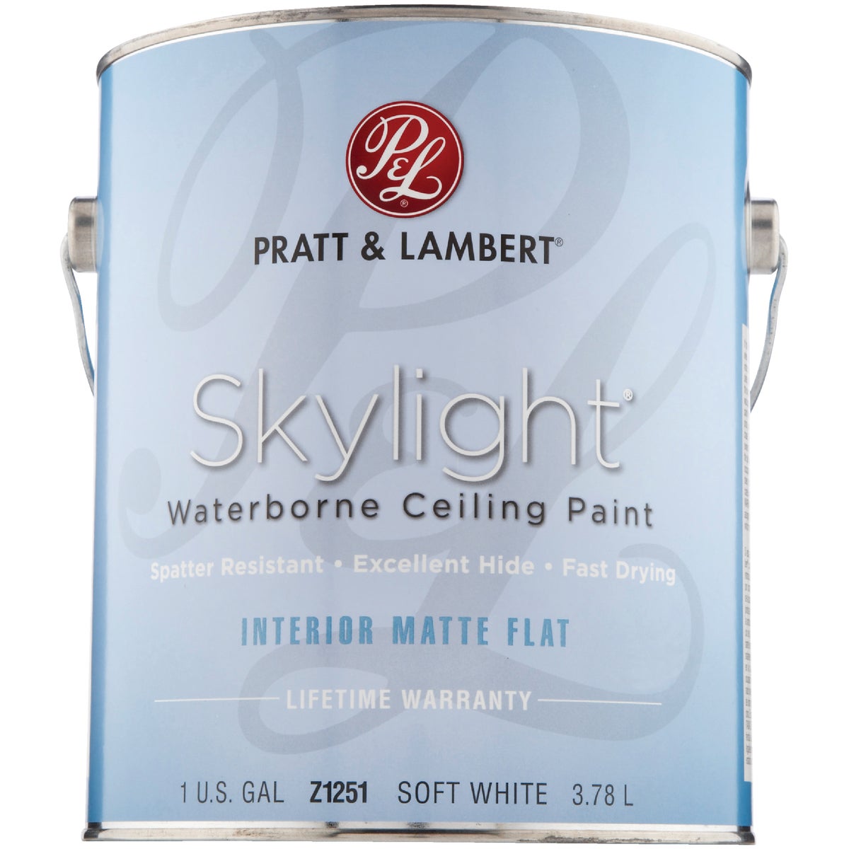 Pratt & Lambert Skylight Latex Matte Flat Ceiling Paint, Soft White, 1 Gal.