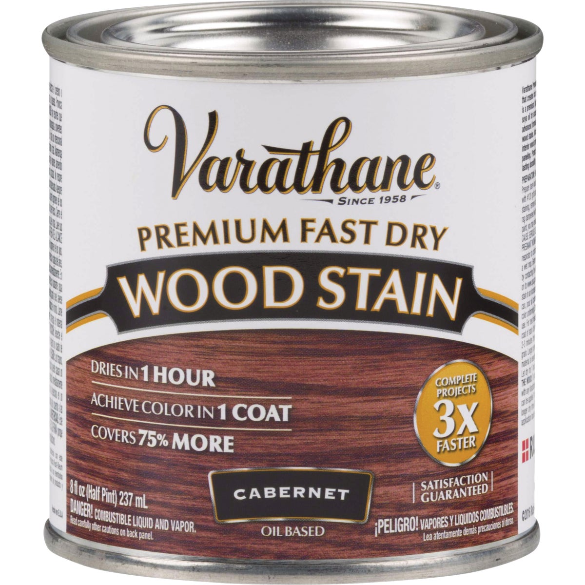 Varathane Fast Dry Cabernet Urethane Modified Alkyd Interior Wood Stain, 1/2 Pt.