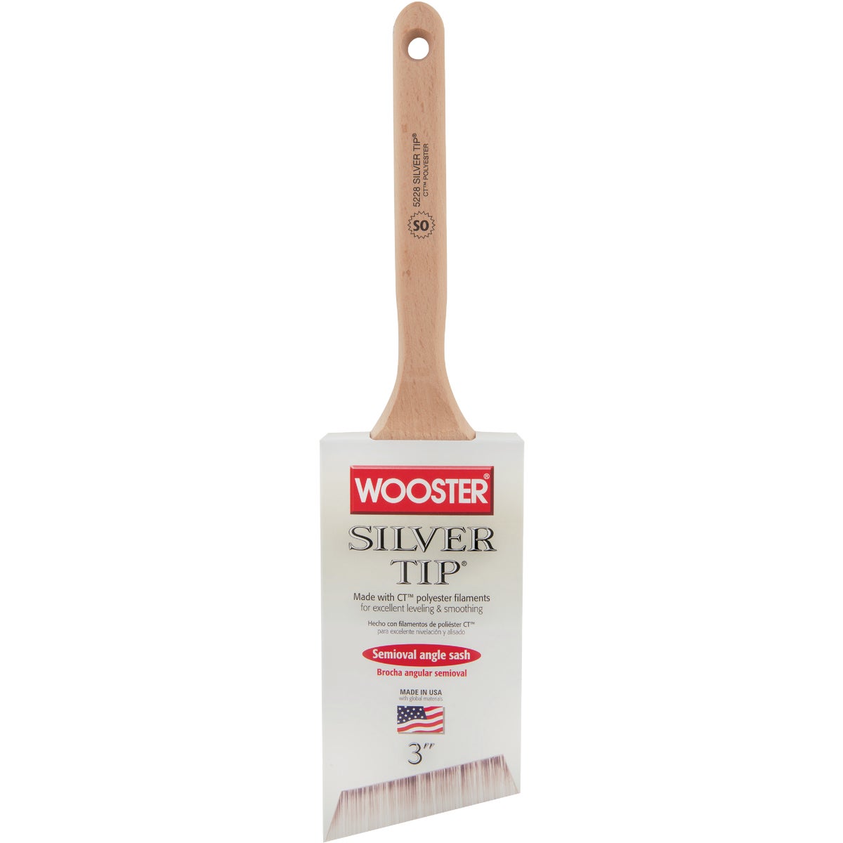 Wooster Silver Tip 3 In. Semi-Oval Angle Sash Brush