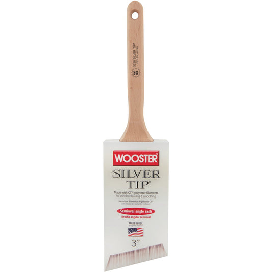 Wooster Silver Tip 3 In. Semi-Oval Angle Sash Brush