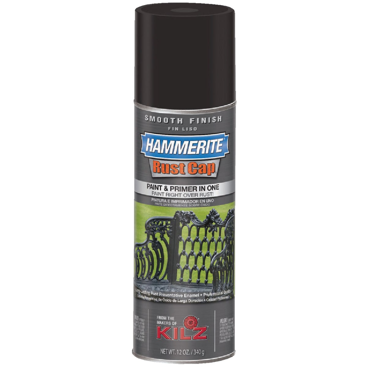 Hammerite Rust Cap Gloss Black 12 Oz. Anti-Rust Spray Paint