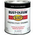 Rust-Oleum Stops Rust Oil Based Semi-Gloss Protective Rust Control Enamel, Black, 1 Qt.
