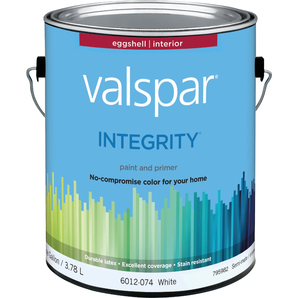 Valspar Integrity Latex Paint And Primer Eggshell Interior Wall Paint, White, 1 Gal.