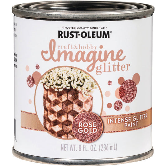 Rust-Oleum Imagine Craft & Hobby 8 Oz. Intense Rose Gold Glitter Paint