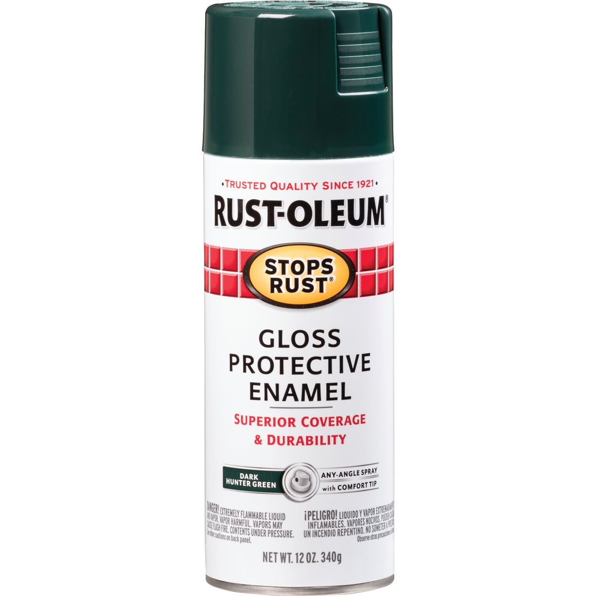 Rust-Oleum Stops Rust Dark Hunter Green Gloss 12 Oz. Anti-Rust Spray Paint