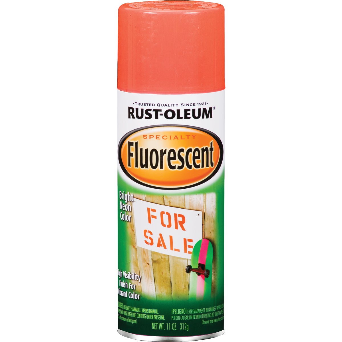 Rust-Oleum Fluorescent 11 Oz. Gloss Spray Paint, Fluorescent Red-Orange