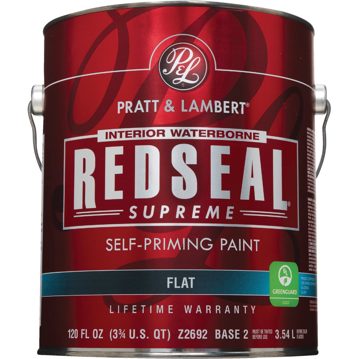 Pratt & Lambert Redseal Supreme Latex Flat Interior Wall Paint, Base 2, 1 Gal.