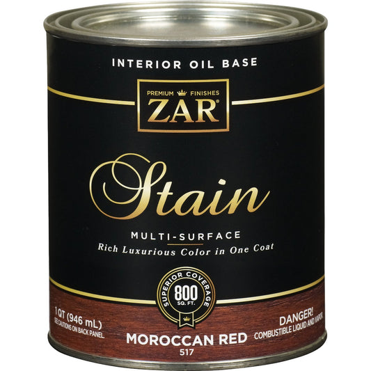 Zar 1 Qt. Moroccan Red Oil-Based Multi-Surface Interior Stain