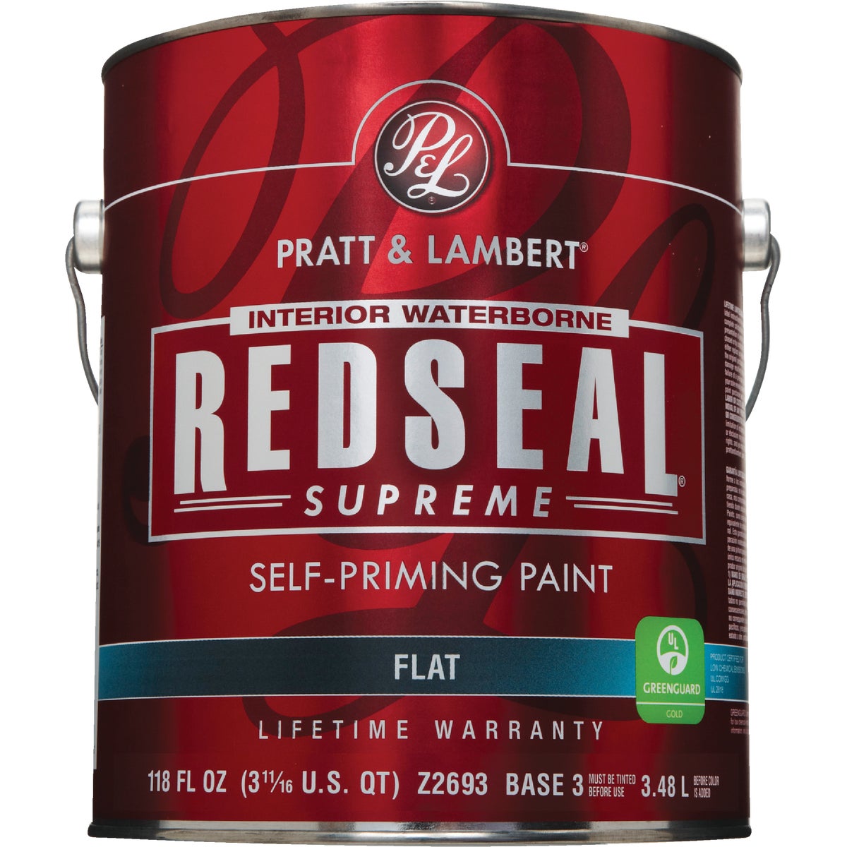 Pratt & Lambert Redseal Supreme Latex Flat Interior Wall Paint, Base 3, 1 Gal.