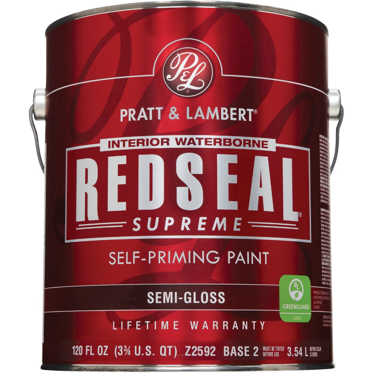 Pratt & Lambert Redseal Supreme Latex Semi-Gloss Interior Wall Paint, Base 2, 1 Gal.