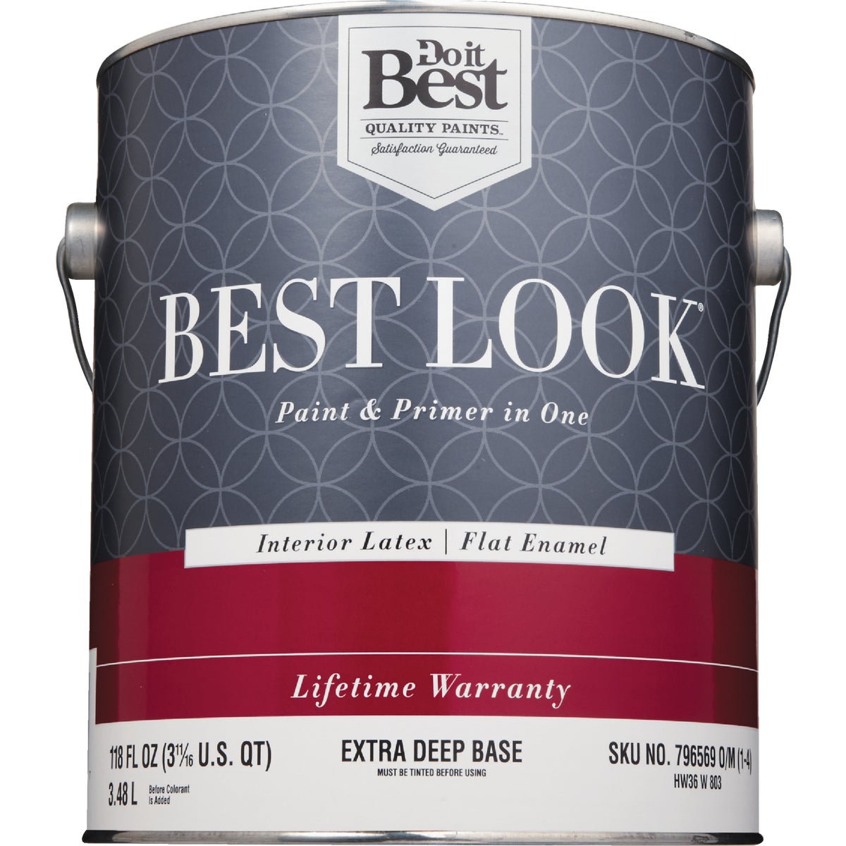 Best Look Latex Paint & Primer In One Flat Enamel Interior Wall Paint, Extra Deep Base, 1 Gal.