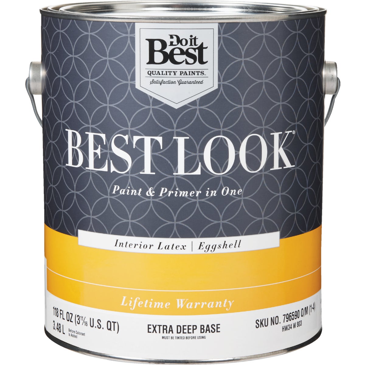 Best Look Latex Paint & Primer In One Eggshell Interior Wall Paint, Extra Deep Base, 1 Gal.