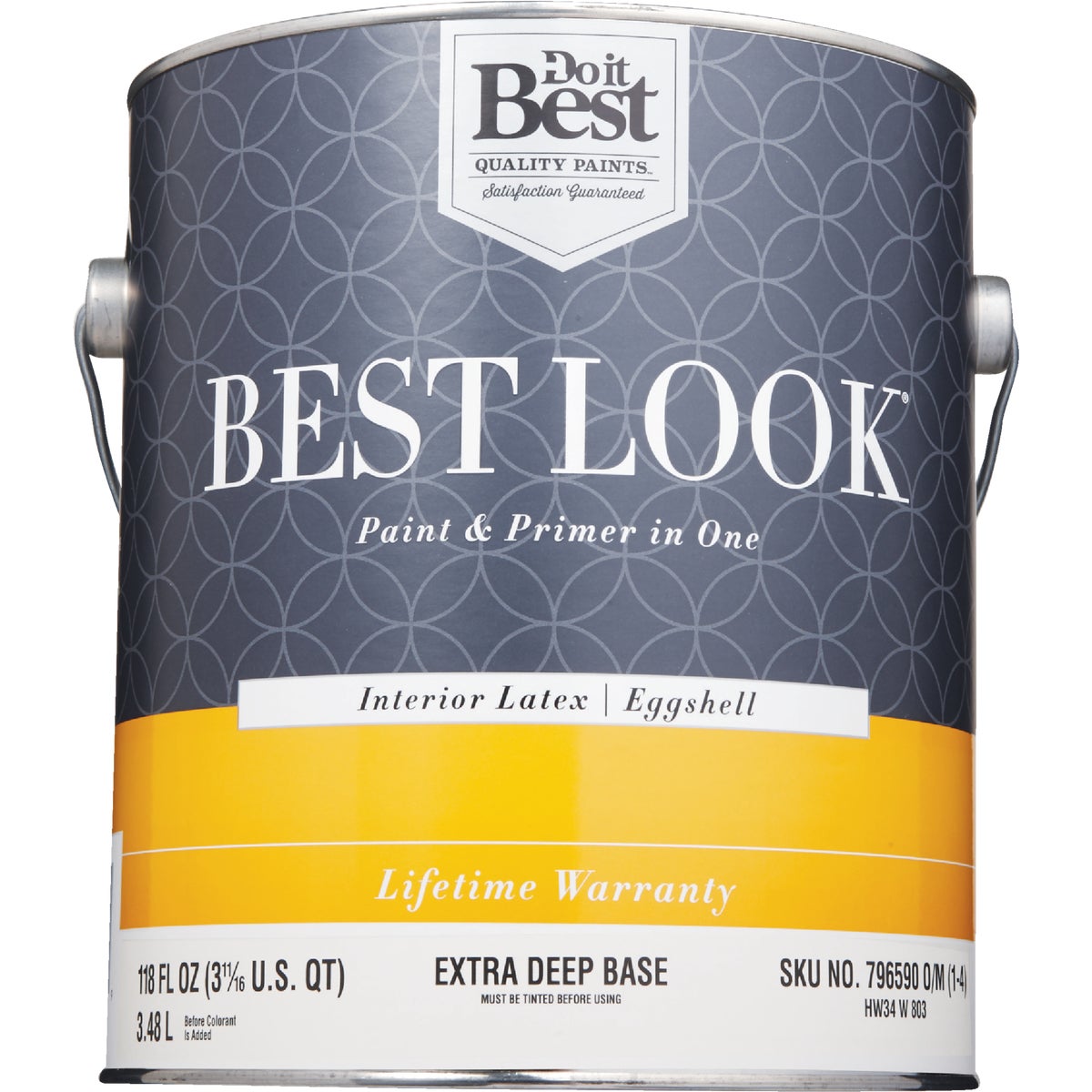 Best Look Latex Paint & Primer In One Eggshell Interior Wall Paint, Extra Deep Base, 1 Gal.