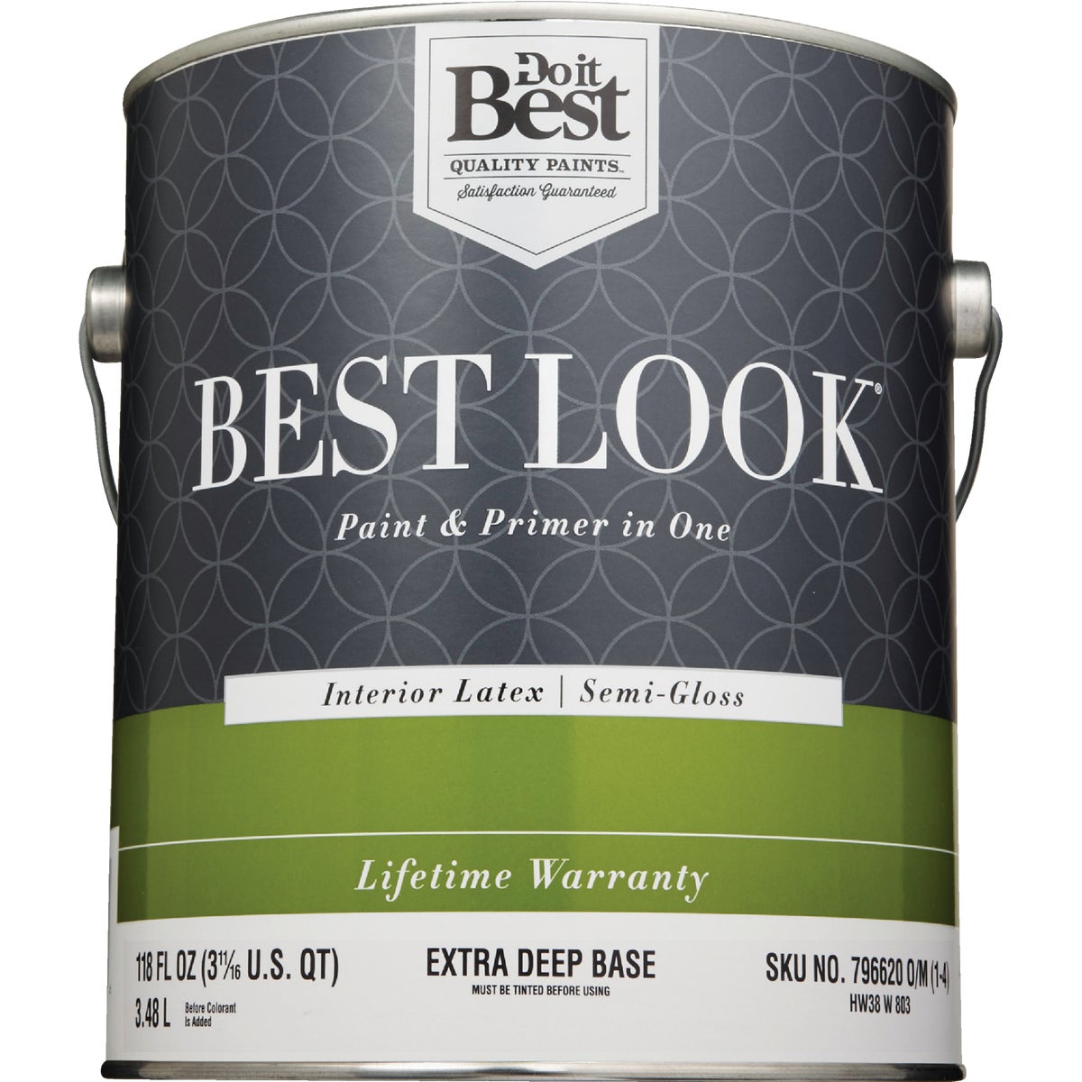 Best Look Latex Paint & Primer In One Semi-Gloss Interior Wall Paint, Extra Deep Base, 1 Gal.