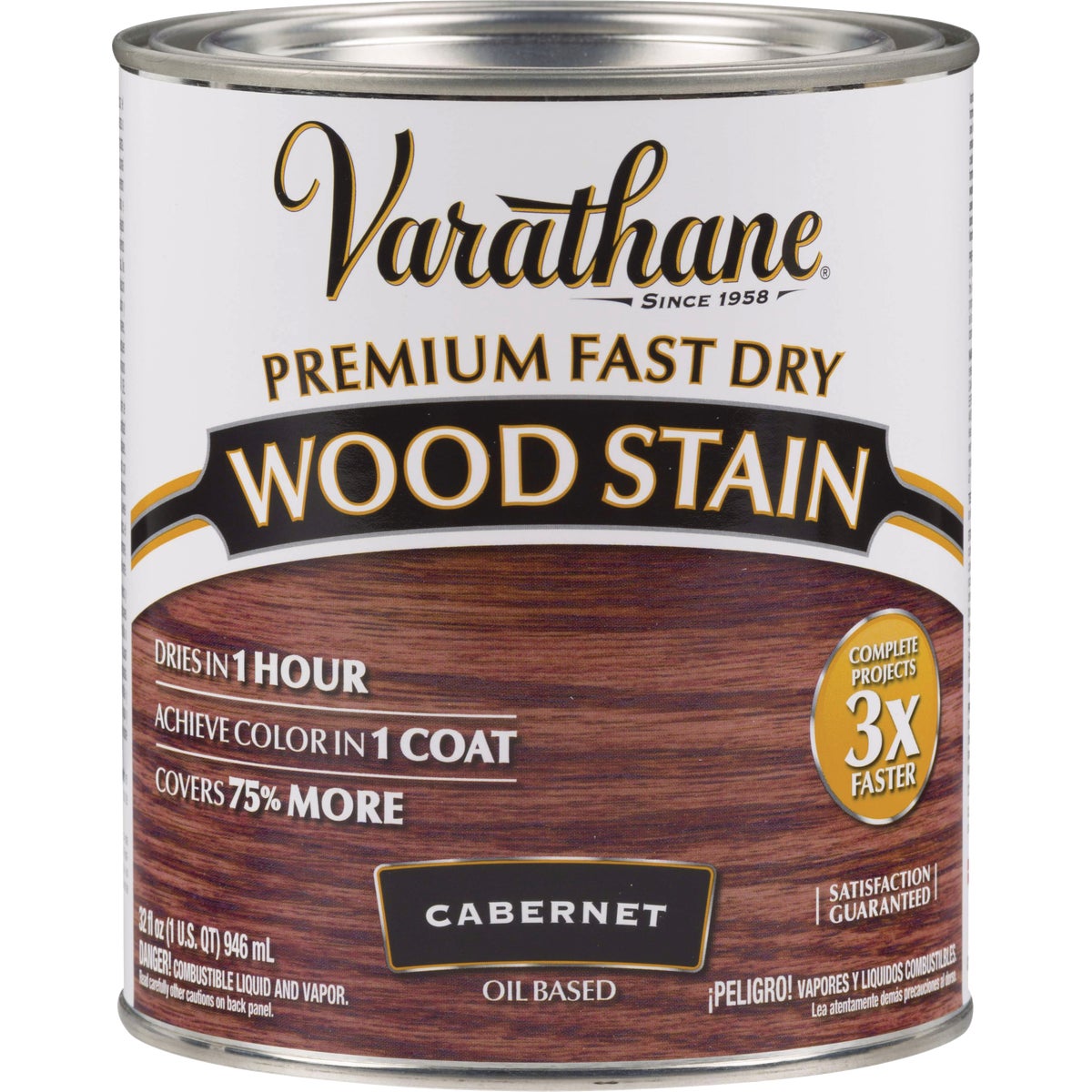 Varathane Fast Dry Cabernet Urethane Modified Alkyd Interior Wood Stain, 1 Qt.