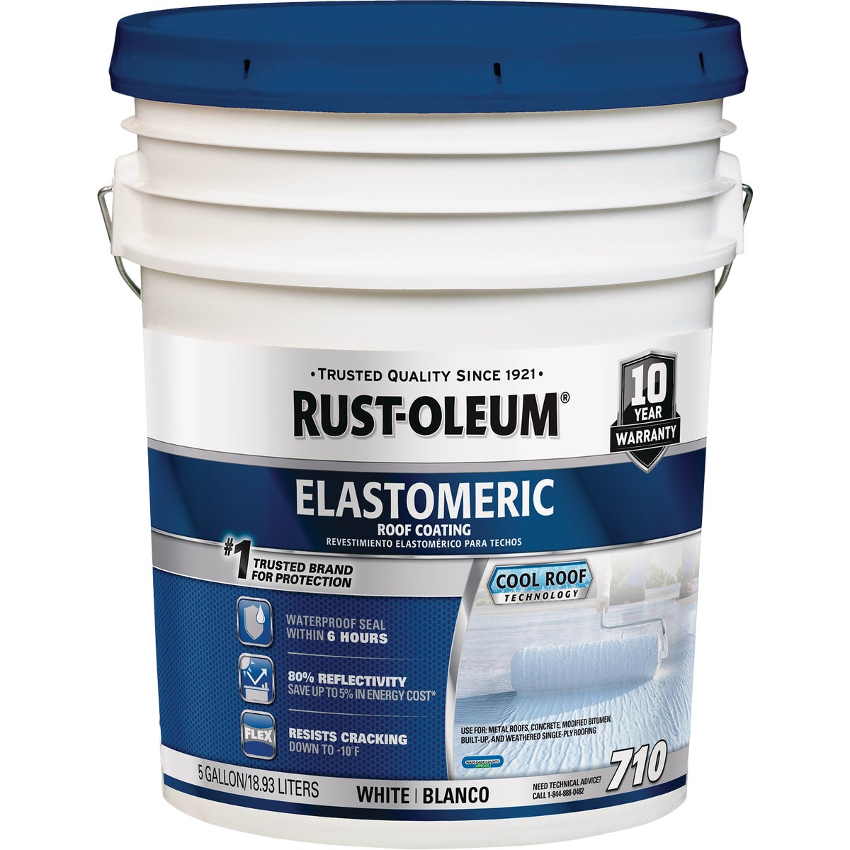 Rust-Oleum 710 5 Gal. 10-Year White Elastomeric Roof Coating