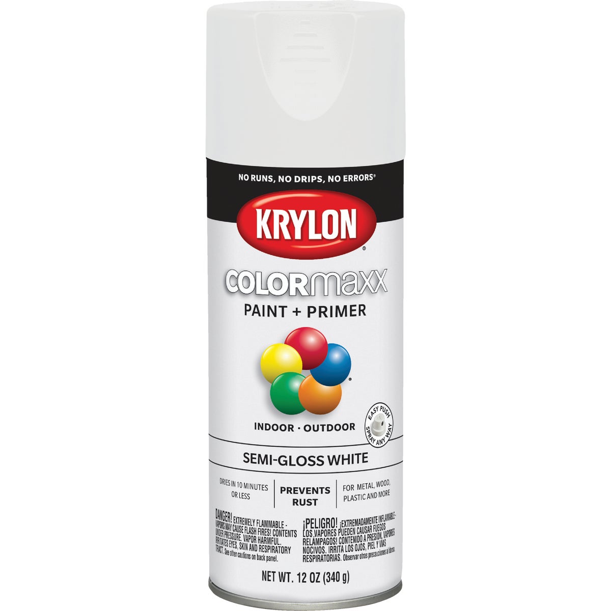 Krylon ColorMaxx 12 Oz. Semi-Gloss Spray Paint, White