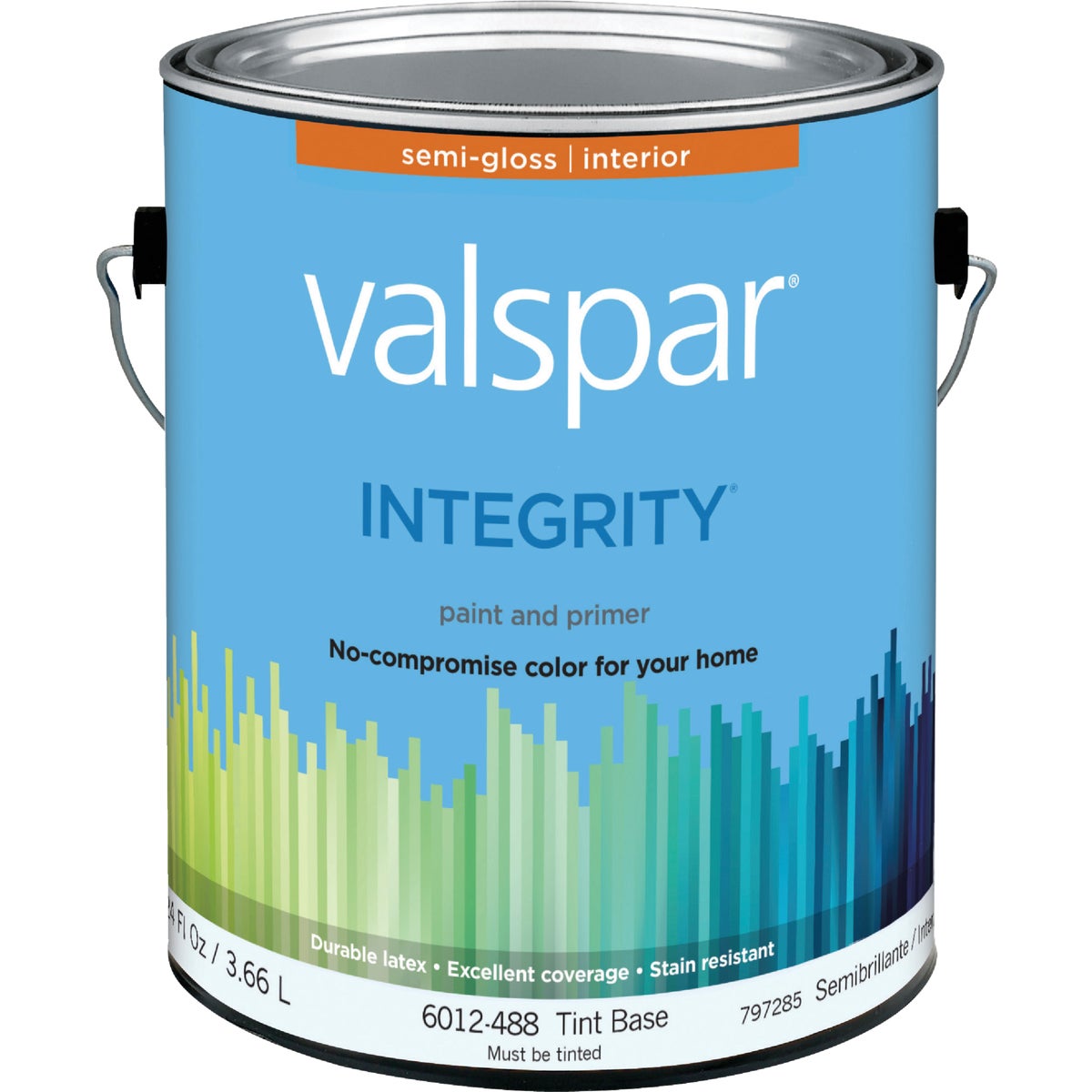 Valspar Integrity Latex Paint And Primer Semi-Gloss Interior Wall Paint, Tint Base, 1 Gal.