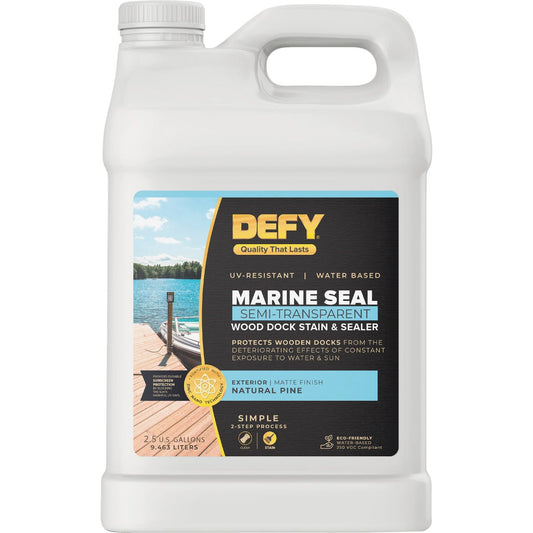 Defy Marine Seal Wood Dock Stain & Sealer, Natural Pine, 2.5 Gal.