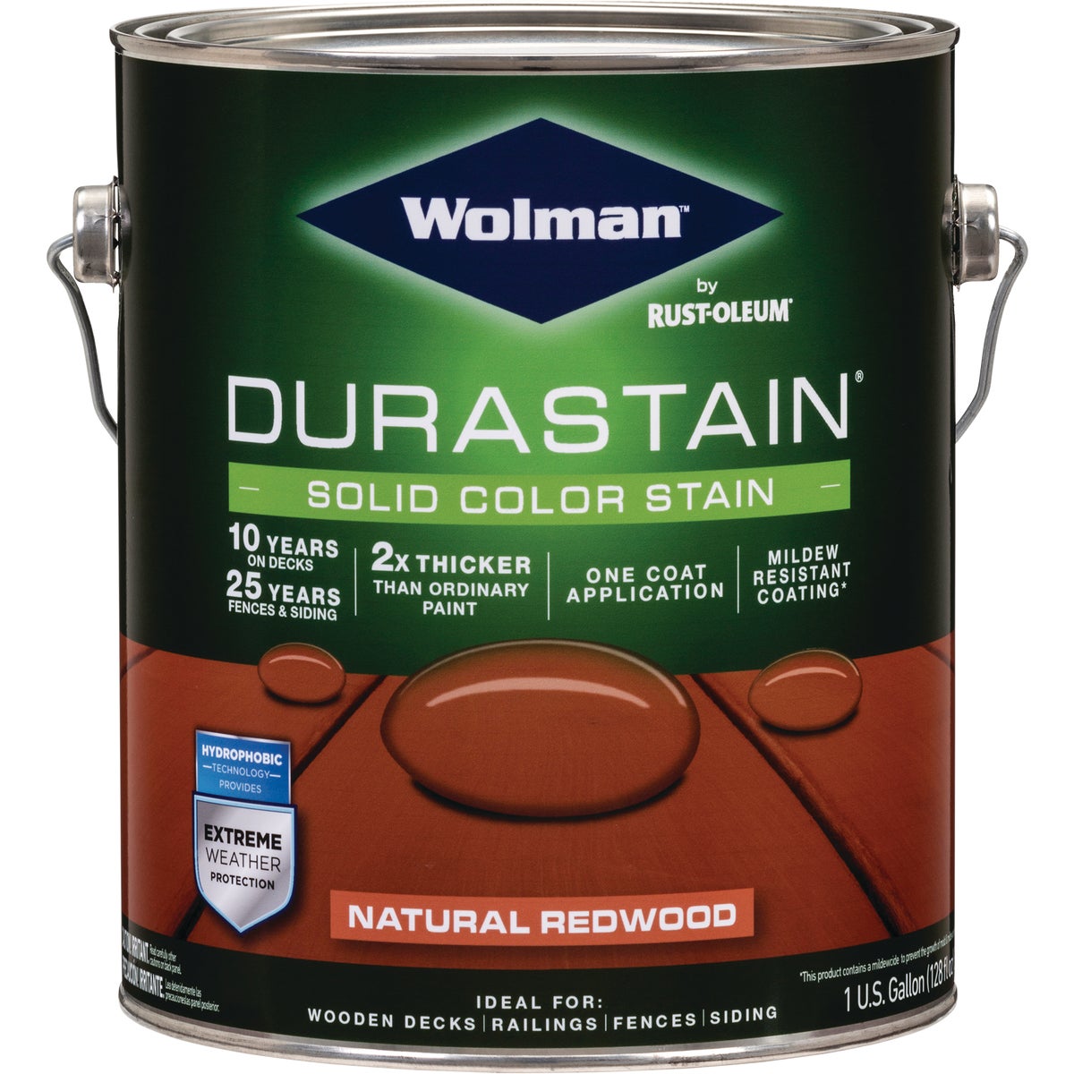 Wolman DuraStain One Coat Solid Color Exterior Stain, Natural Redwood 1 Gal.