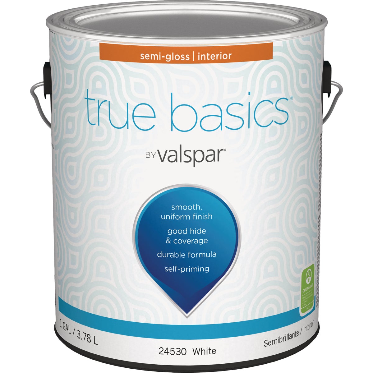 True Basics by Valspar Semi-Gloss Interior Wall Paint, 1 Gal., White