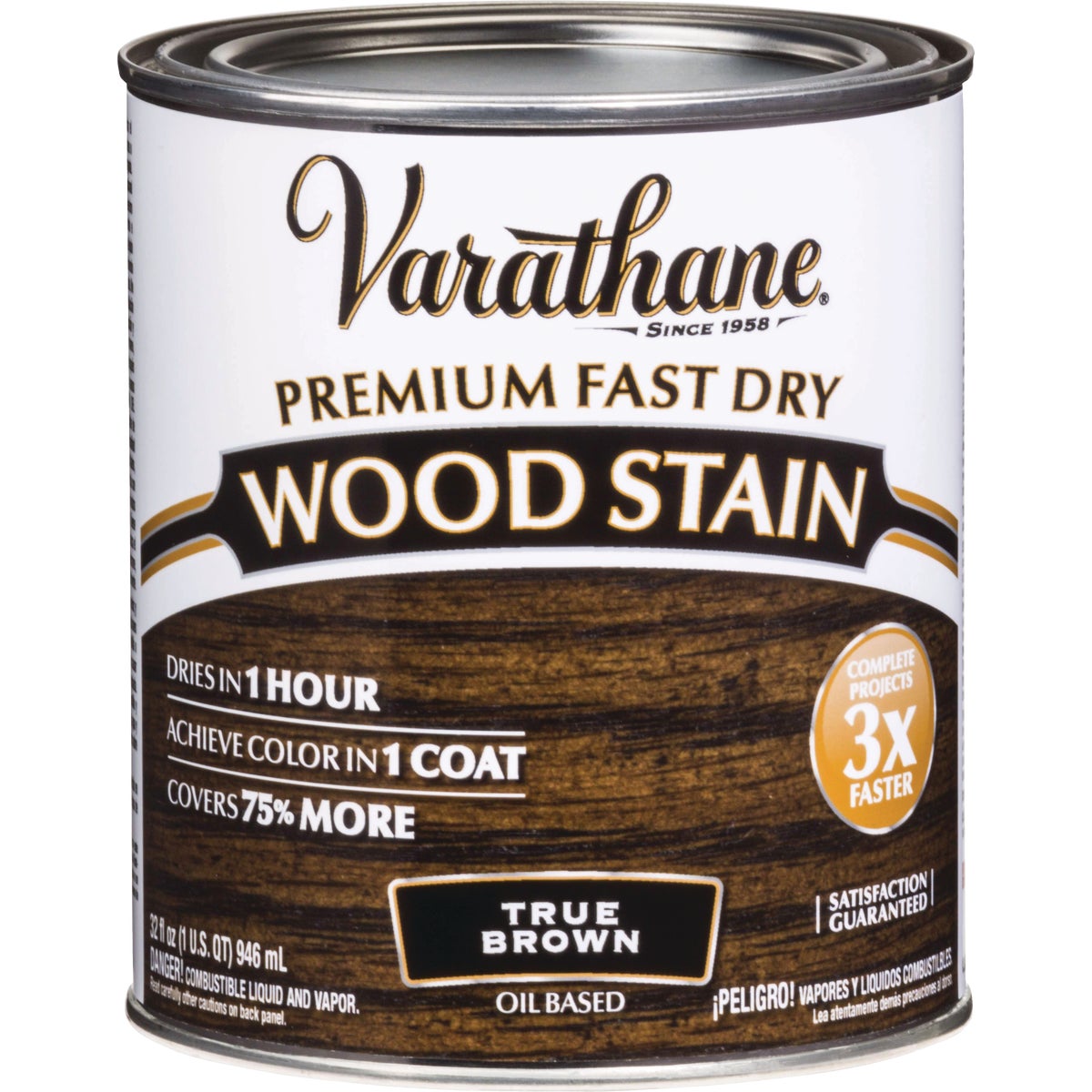 Varathane Fast Dry True Brown Urethane Modified Alkyd Interior Wood Stain, 1 Qt.