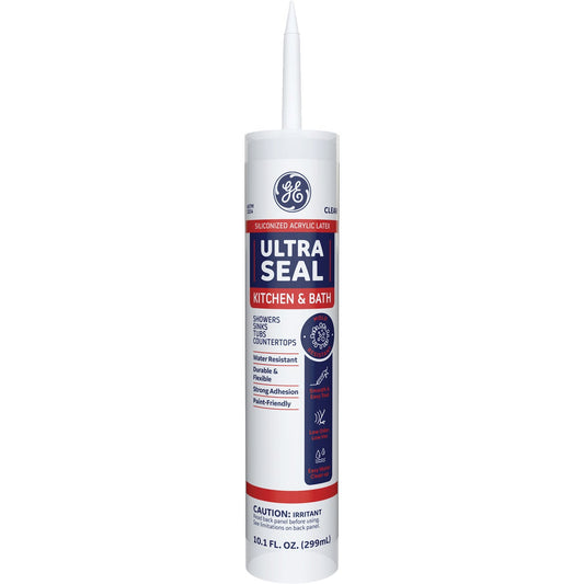 GE Ultra Seal 10.1 Oz. Clear Siliconized Acrylic Latex Kitchen & Bath Caulk