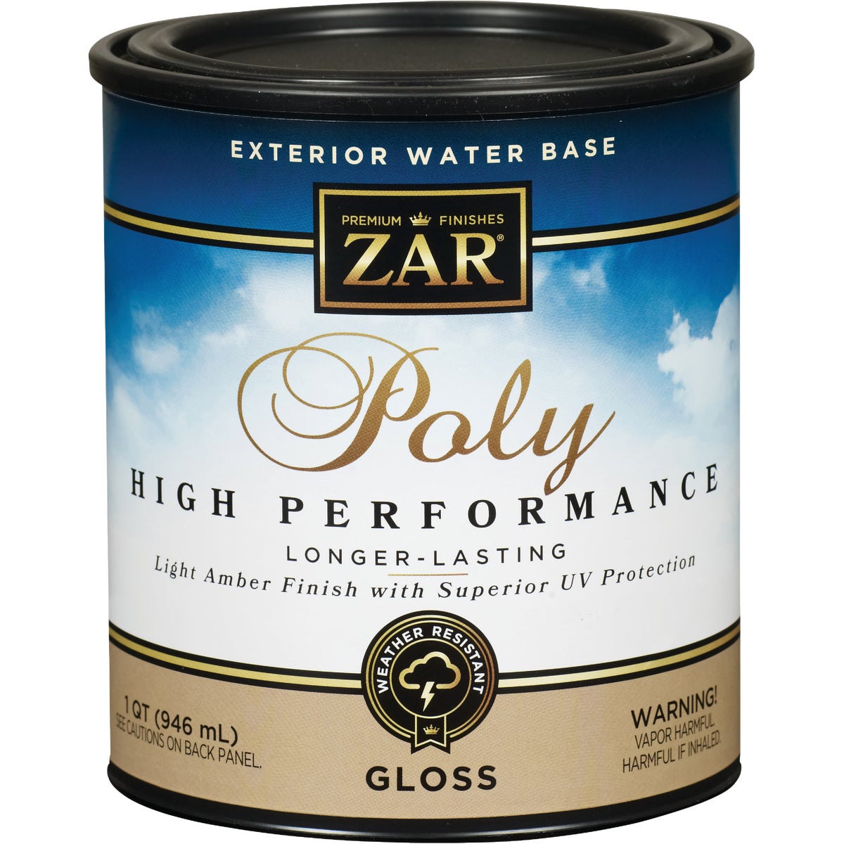 ZAR Gloss Clear Water Based Exterior Polyurethane, 1 Qt.