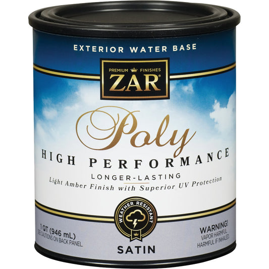 ZAR Satin Clear Water Based Exterior Polyurethane, 1 Qt.