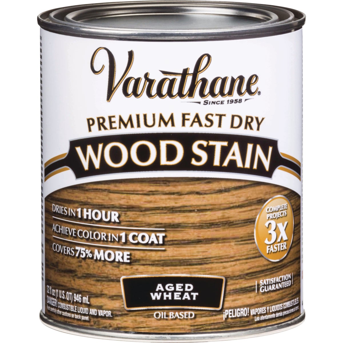 Varathane Fast Dry Aged Wheat Urethane Modified Alkyd Interior Wood Stain, 1 Qt.