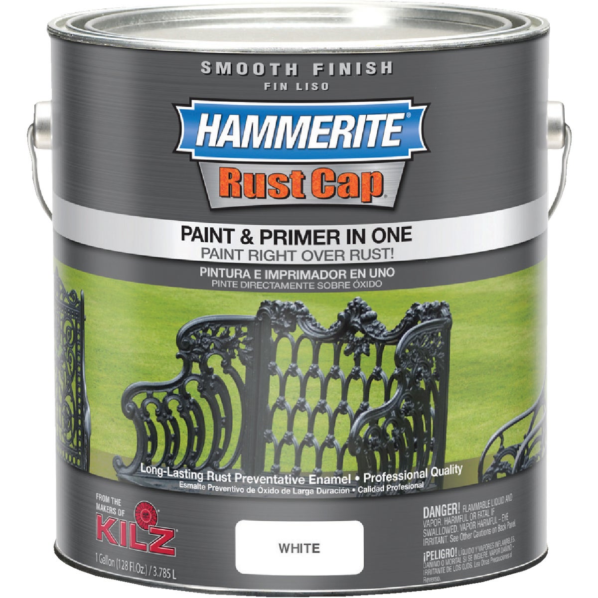 Hammerite Rust Cap Oil-Based Gloss Smooth Rust Control Enamel, White, 1 Gal.