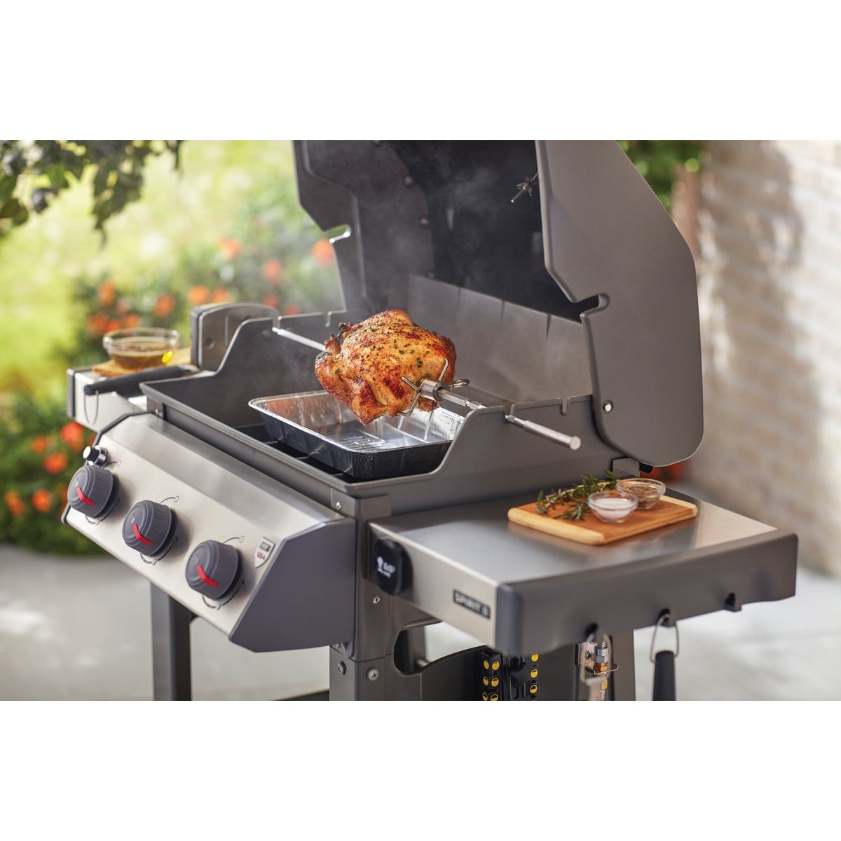 Weber Spirit II 33.4 In. Stainless Steel Gas Grill Rotisserie